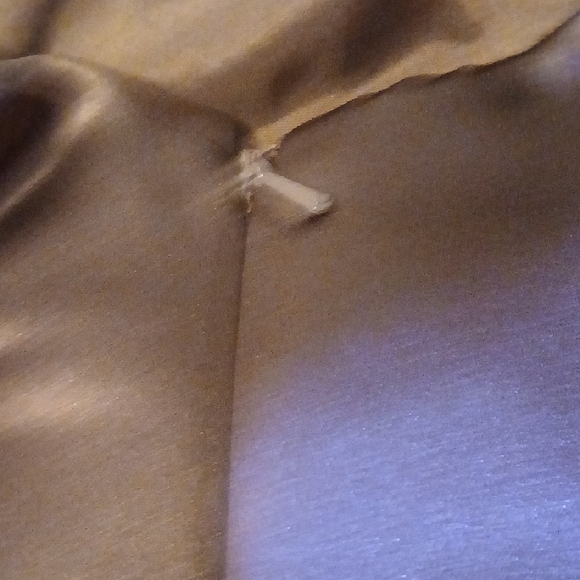 Bill Levkoff Brown Strapless Satin Dress with Light Pink Sash - Picture 5 of 6